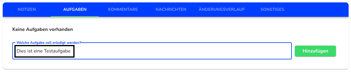 Aufgabenbeschreibung einfügen