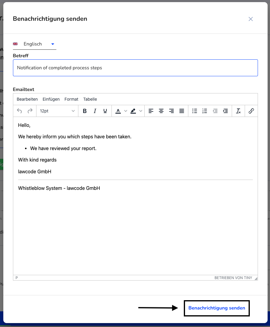 Automatische E-Mail Benachrichtung senden