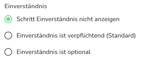 Einverständnis nicht anzeigen