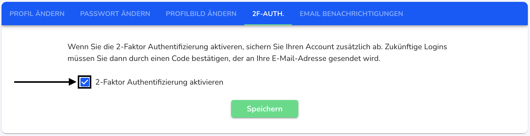 2 faktor auth anmachen