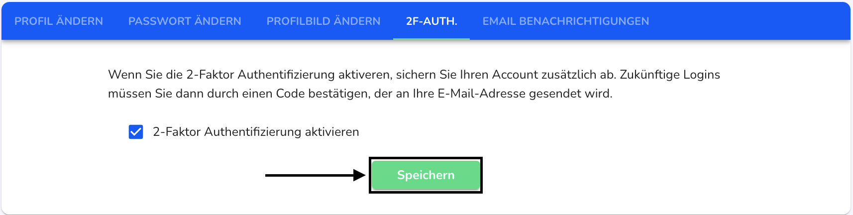 2 faktor auth speichern