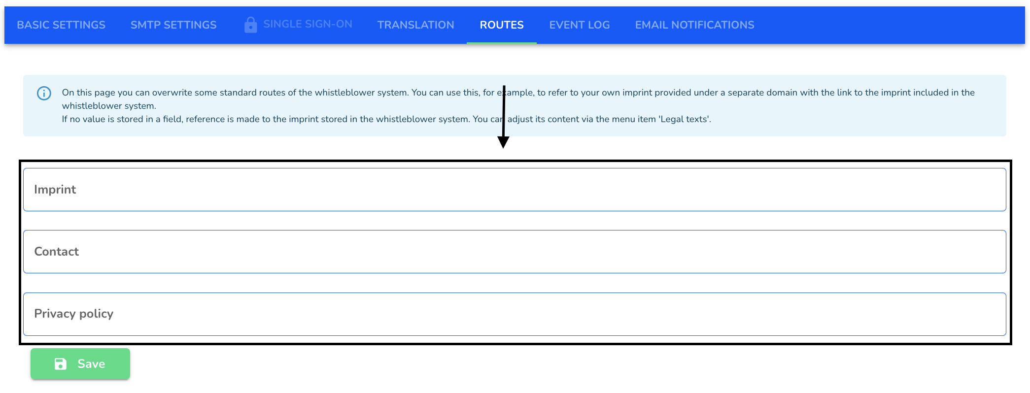 Insert routes