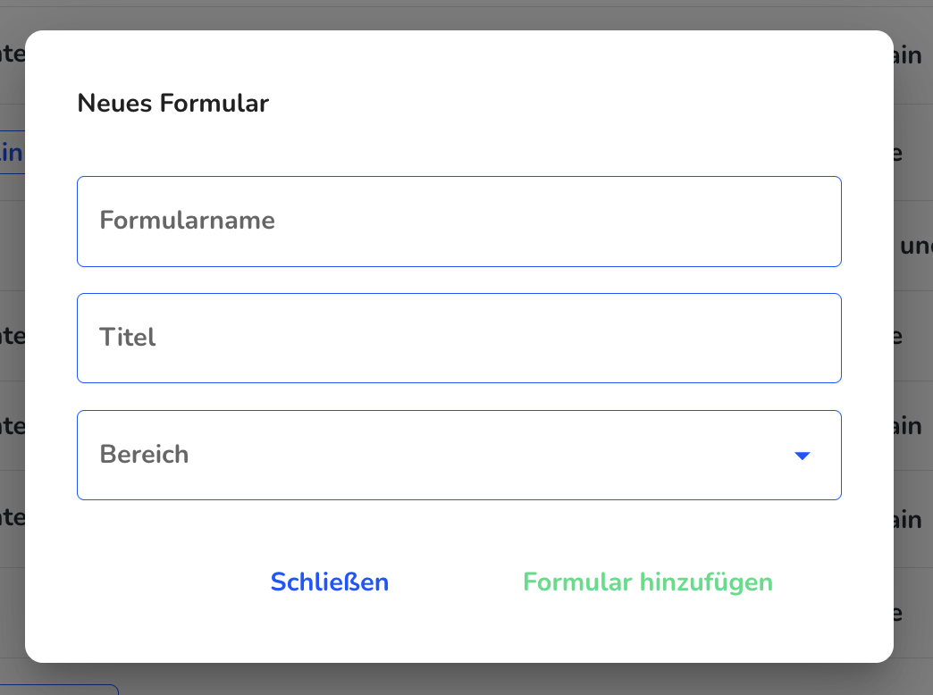 Neues Formular