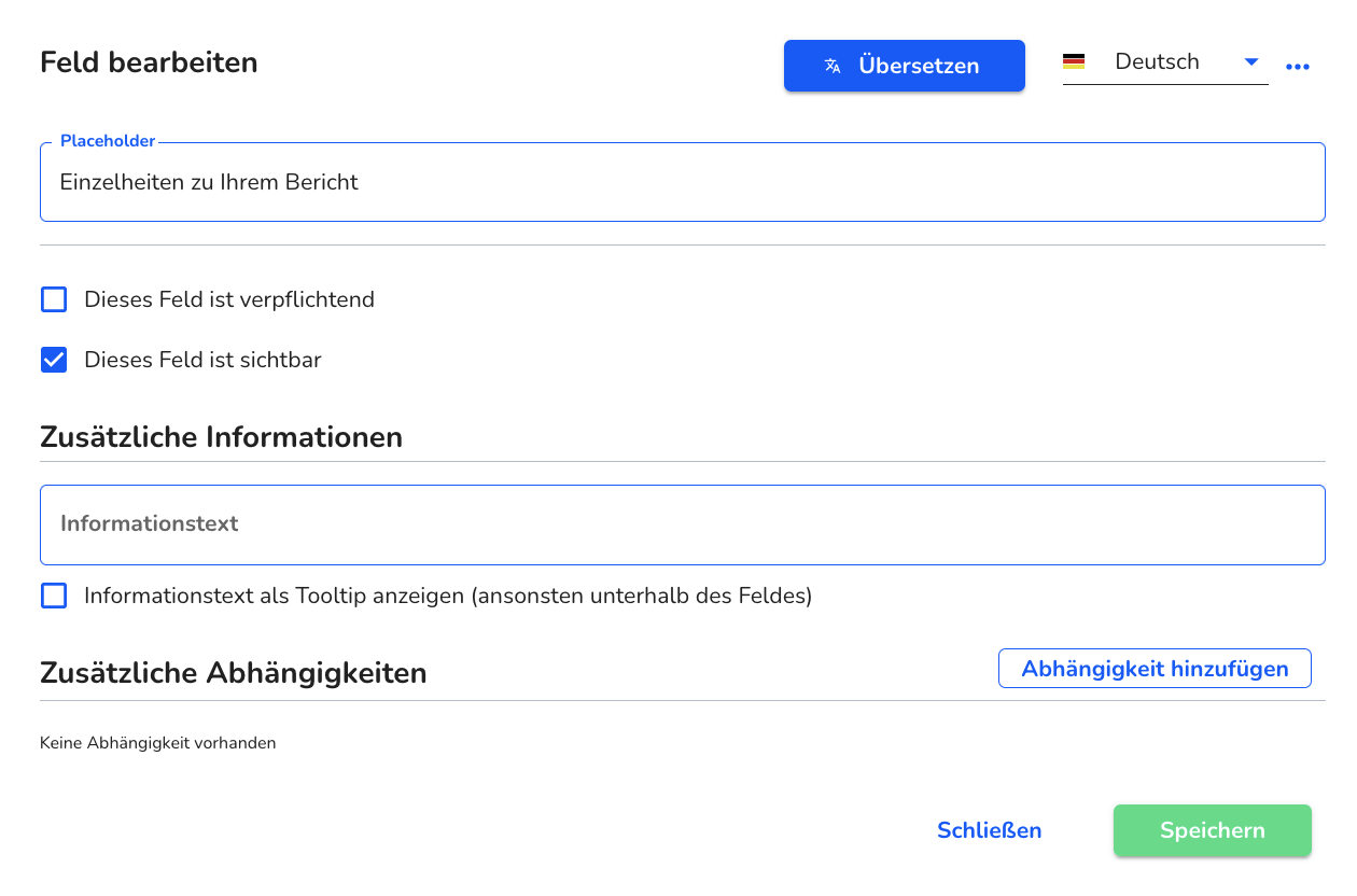 mehreiliges ingabefeld in verwaltung