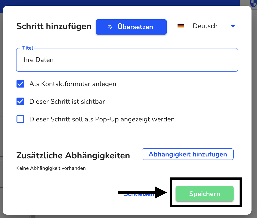 als kontaktformular speichern