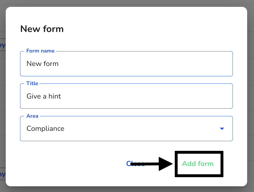 add a form with input