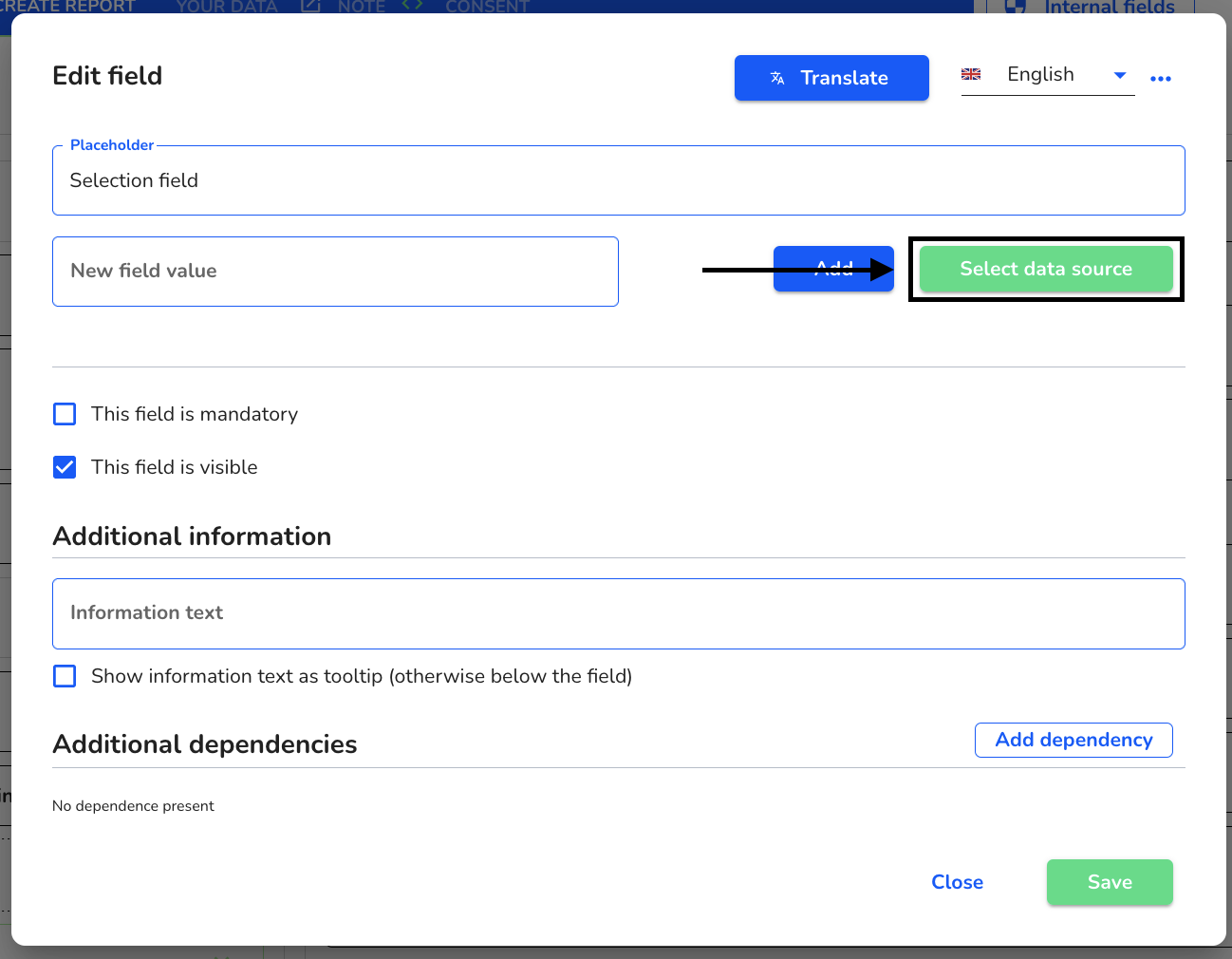 select data source