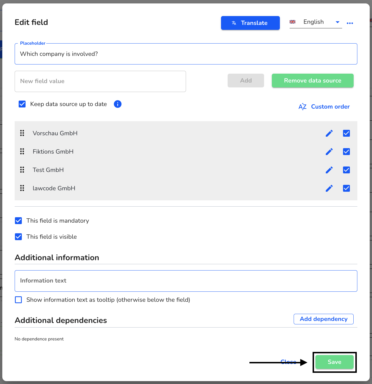 save edit data source