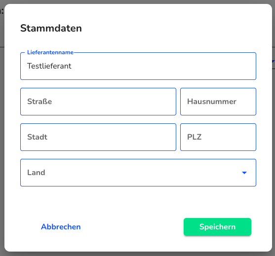 Stammdaten verändern Lieferant