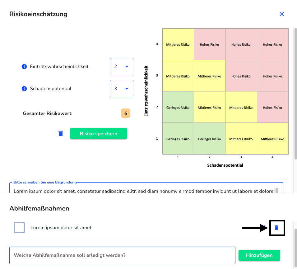 Abhilfemaßnahmen löschen