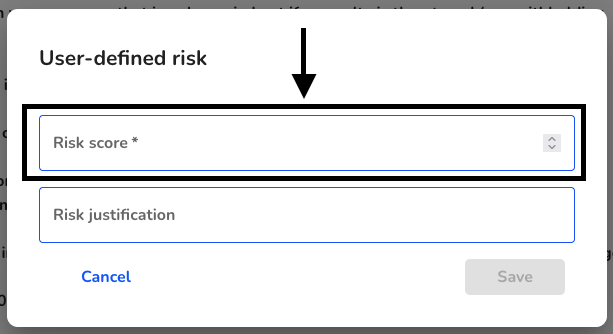 Justify risk score