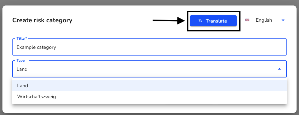 Translate create risk category