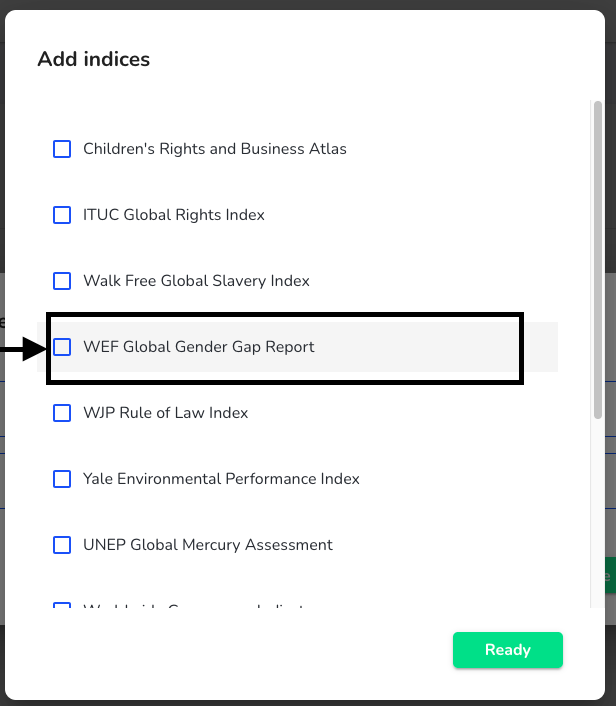 Choose an indice