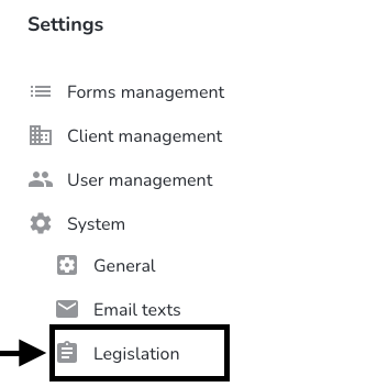 Legislation Supply chain