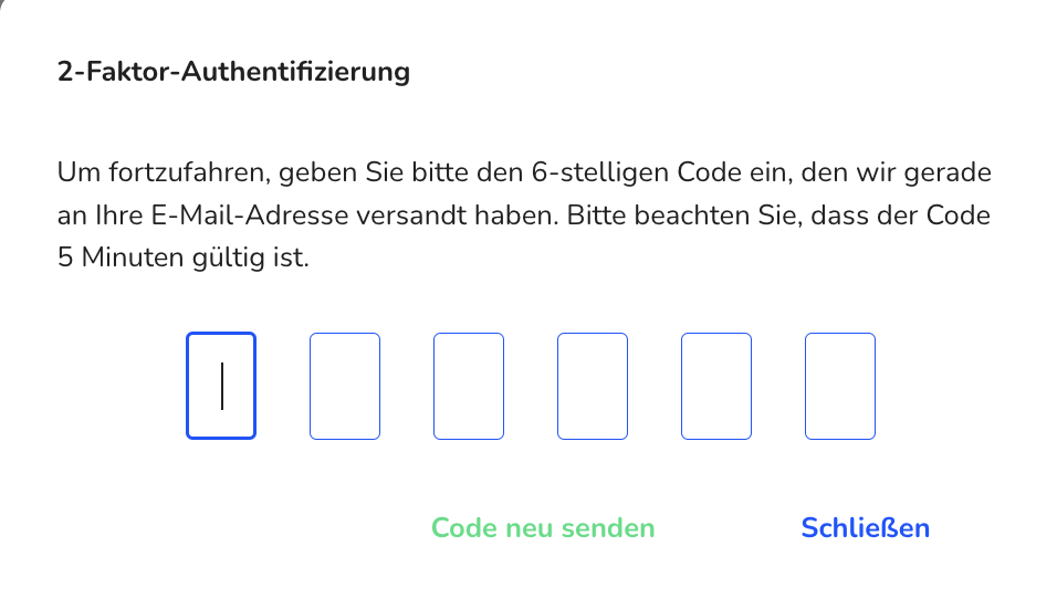 Code eingeben