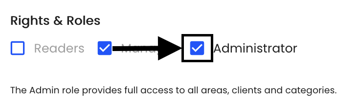 Edit Rights and Roles