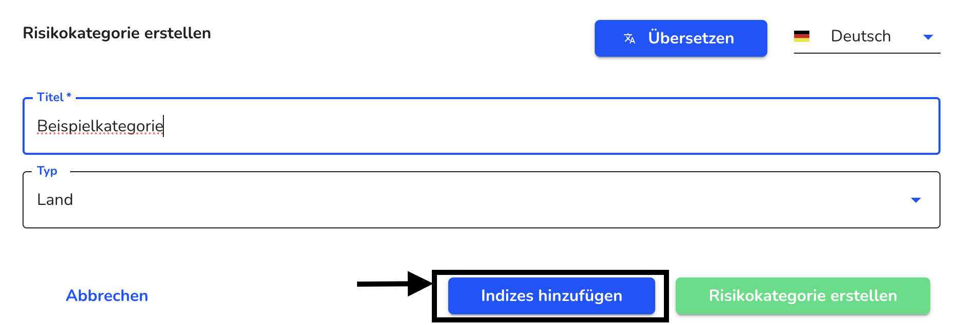 Indizes hinzufügen