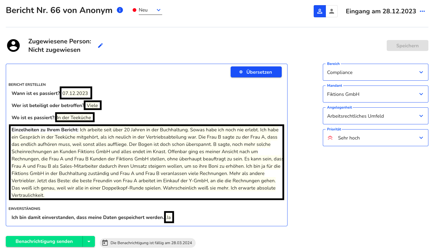 Inhalte die anonymisiert werden können