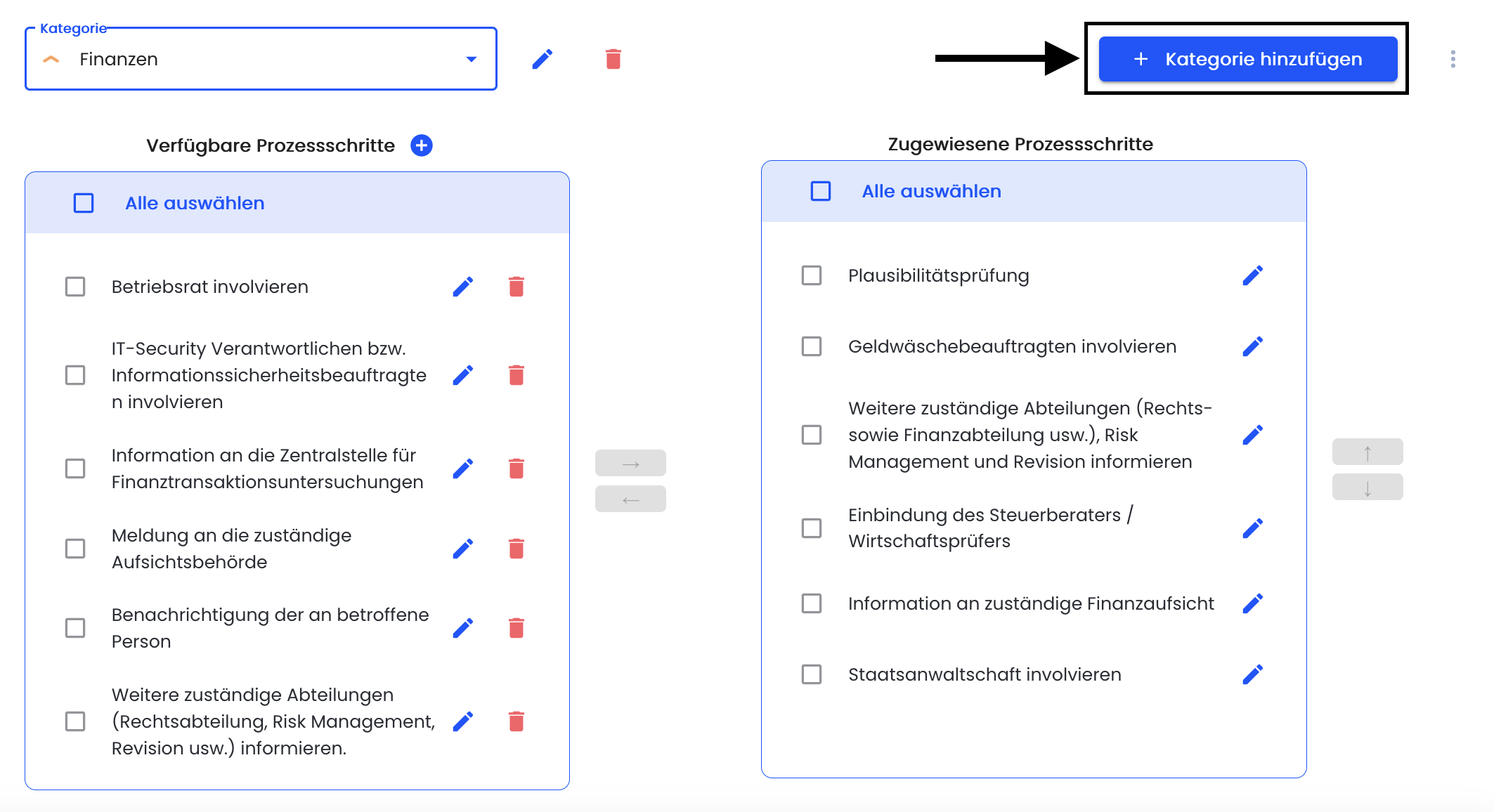 Kategorie hinzufügen