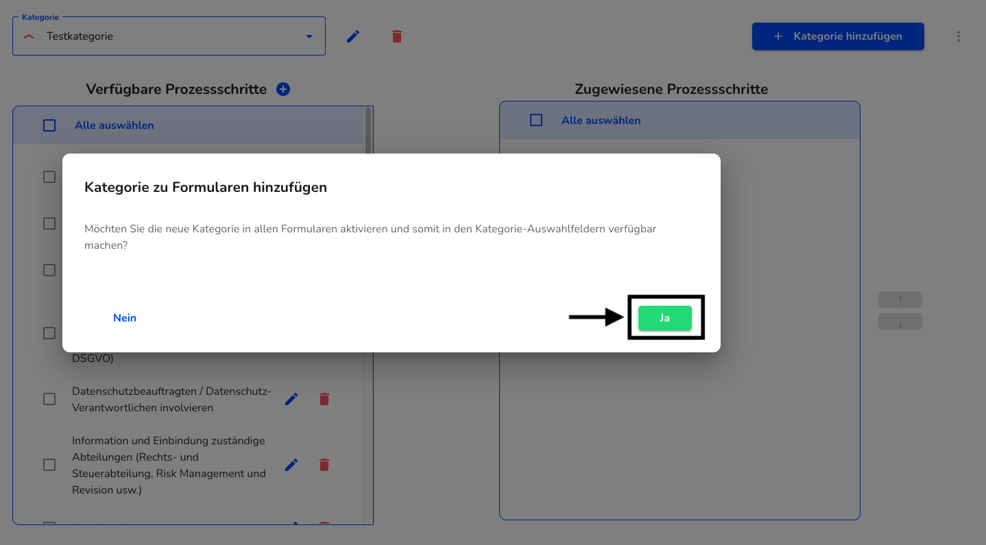 Kategorien aktualisieren