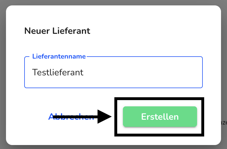 Lieferant erstellen