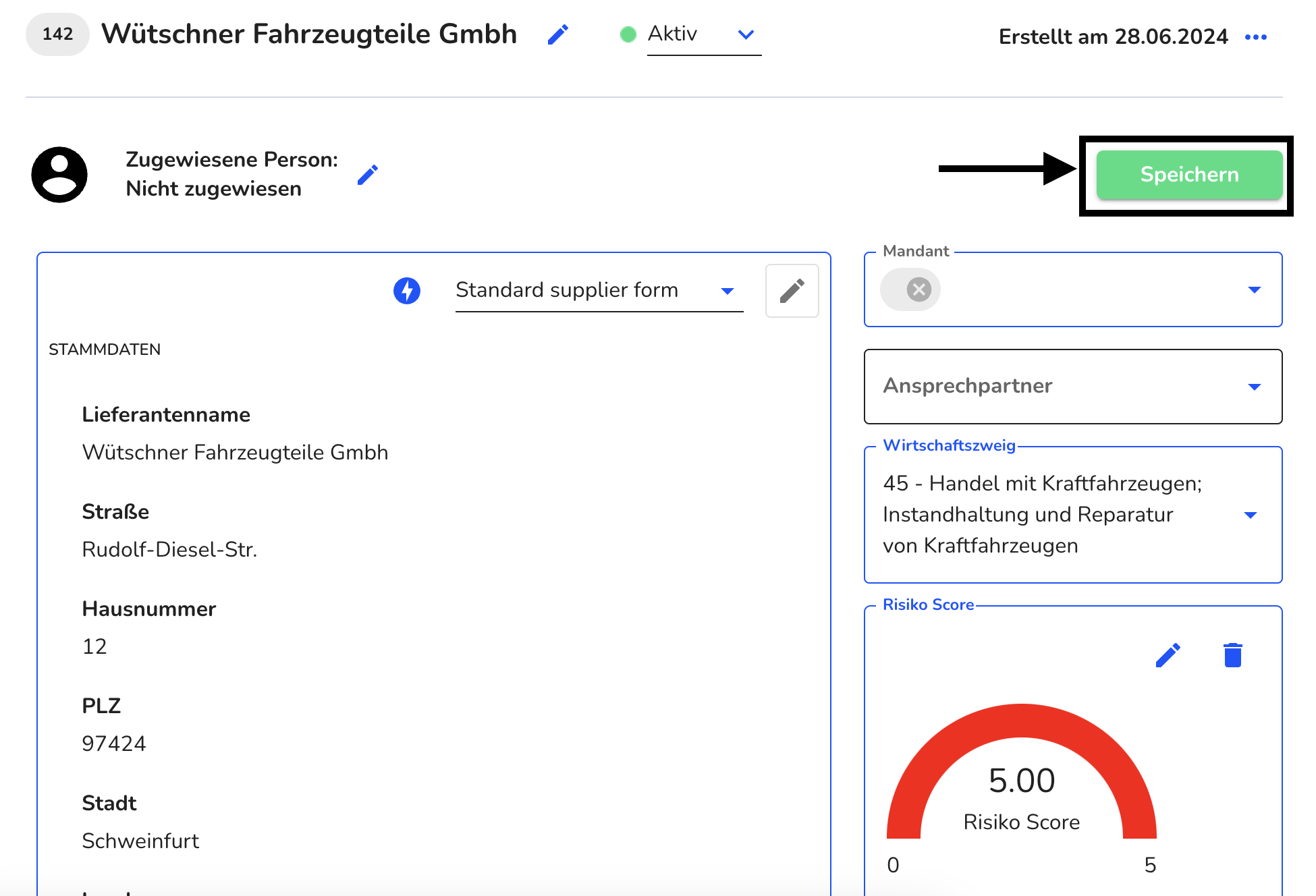 LieferantenScore festlegen