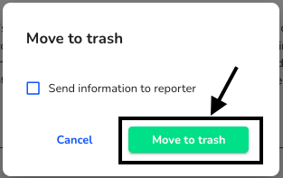 Move to trash button