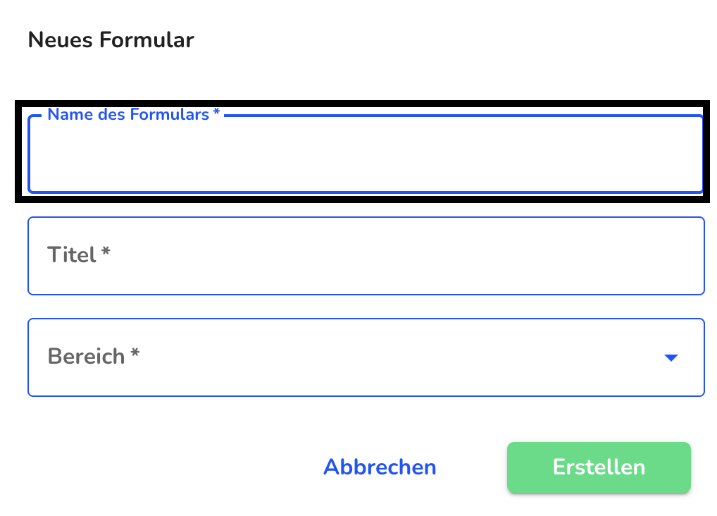 Name des Formulars