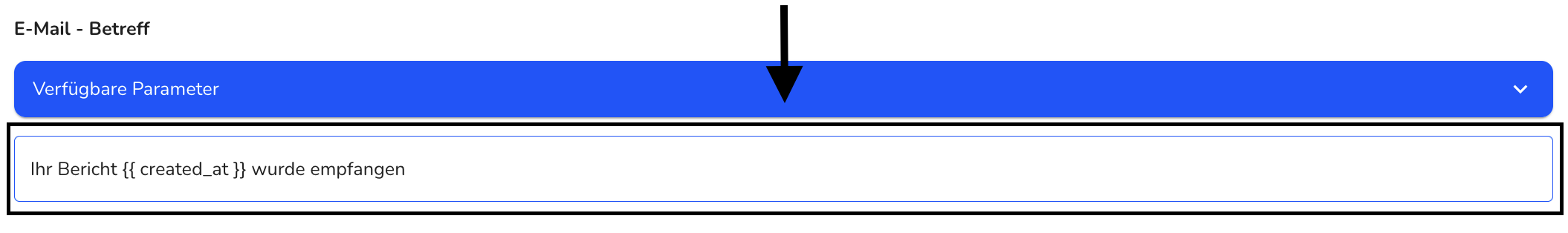 Parameter eingefügt und Text ändern