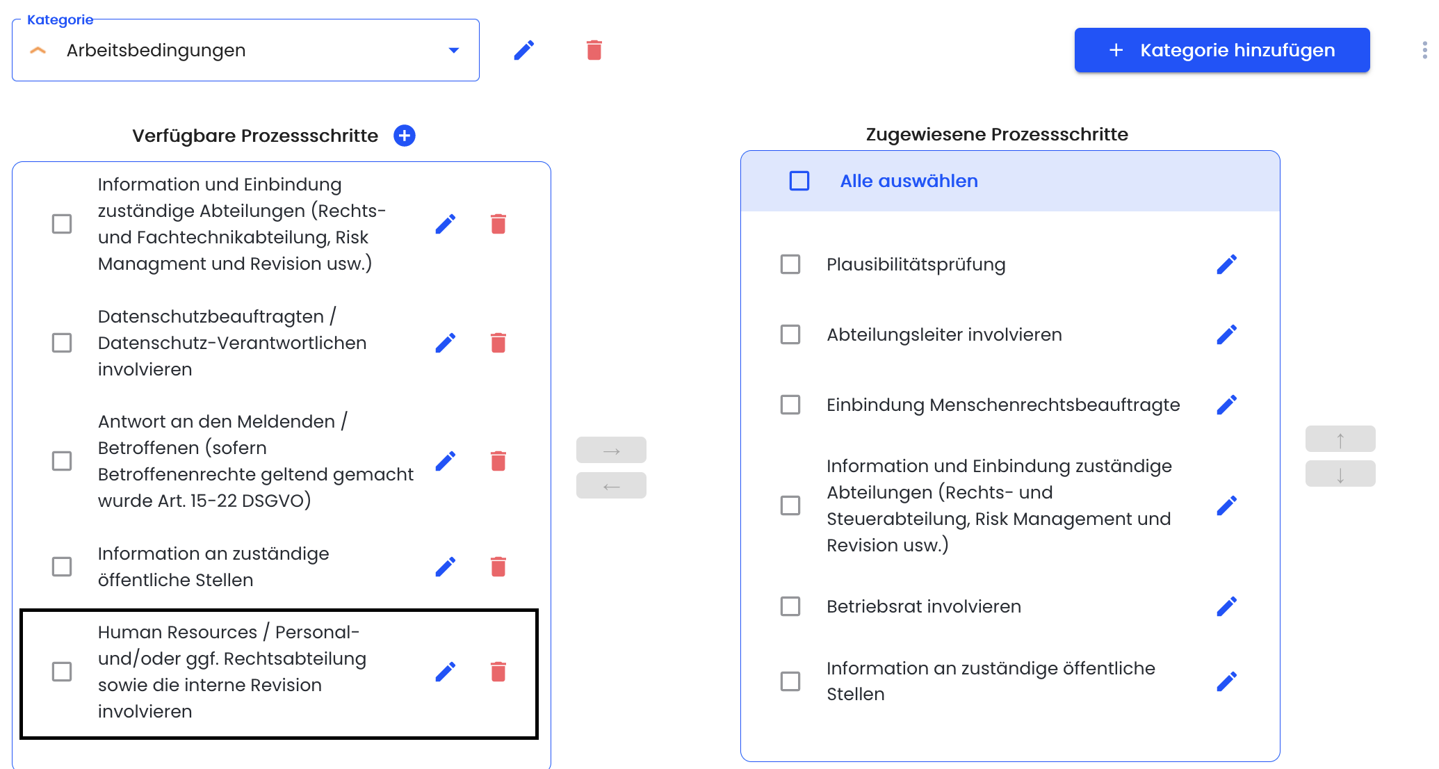 Prozessschritt wieder bei verfügbaren