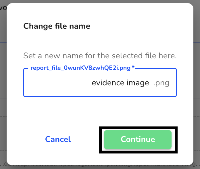 Save the changed file name