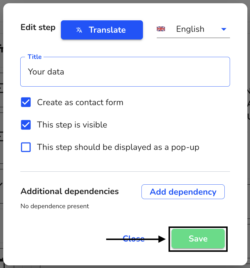 Save removed step dependency