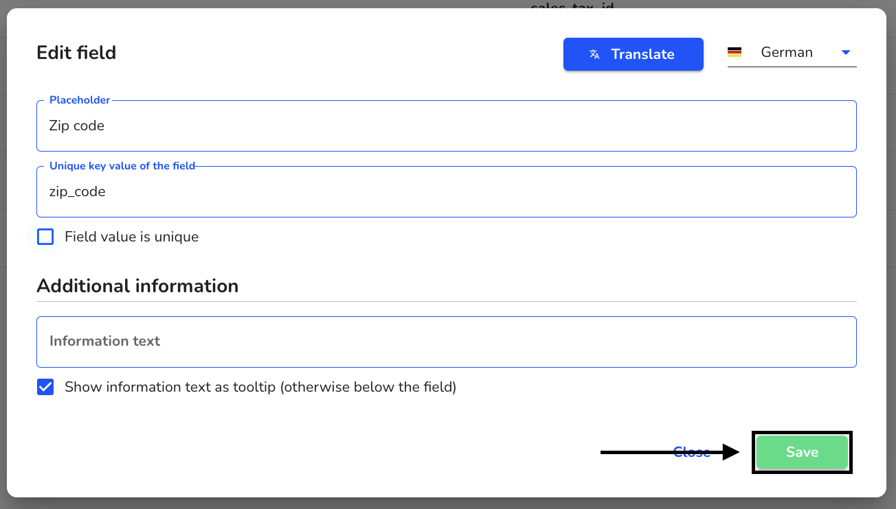 save simple input field