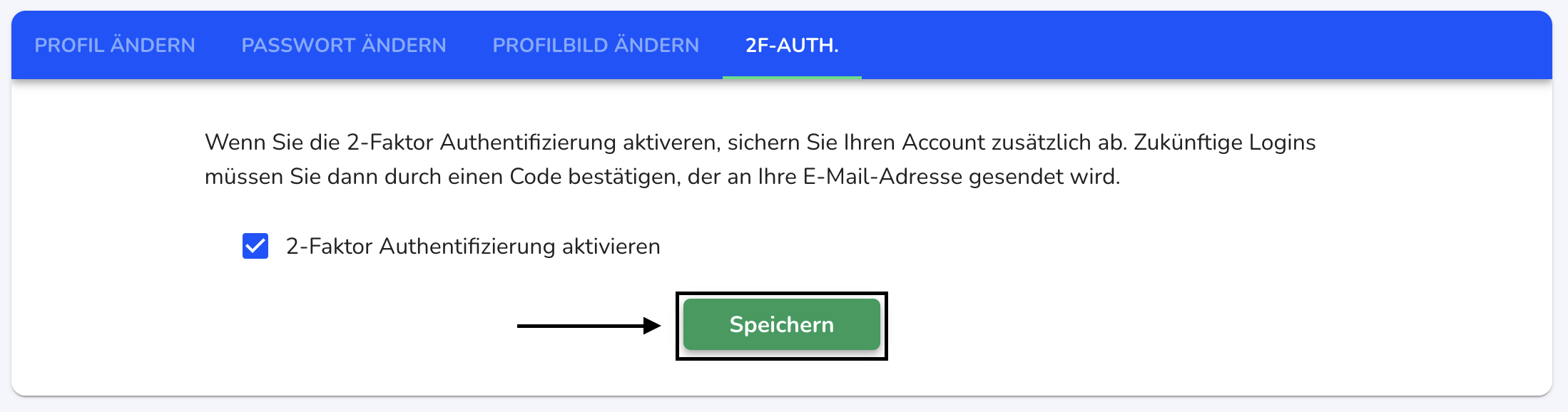 2f-auth speichern