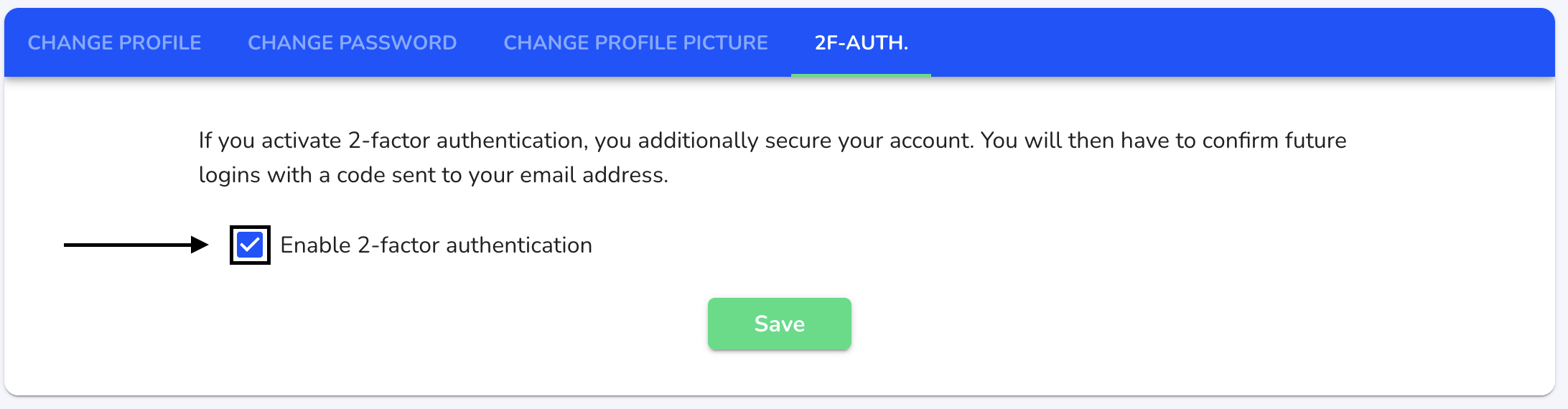 enable 2f auth