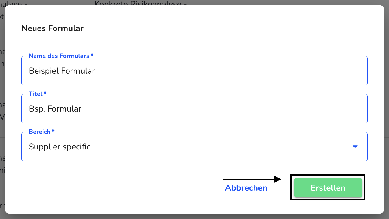 Neues Formular erstellen