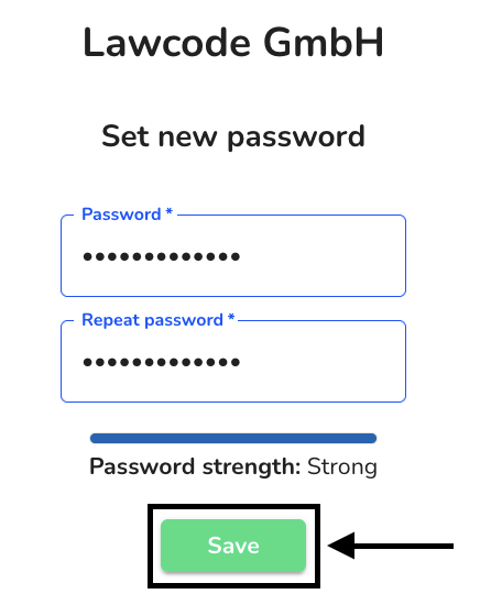 save new password