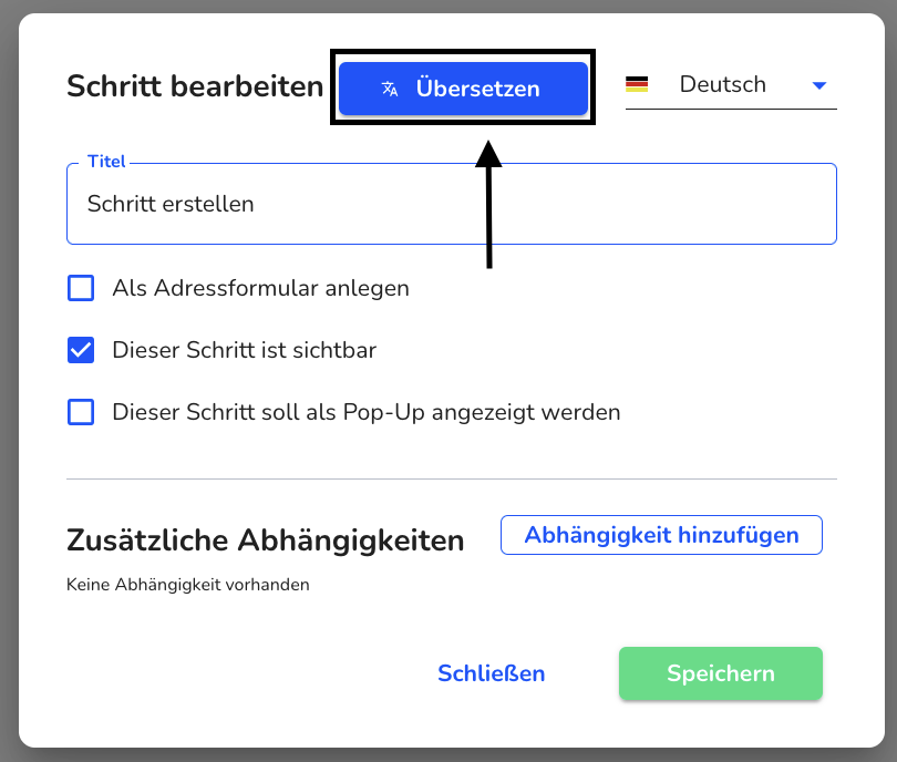 Schritt überstzen lksg