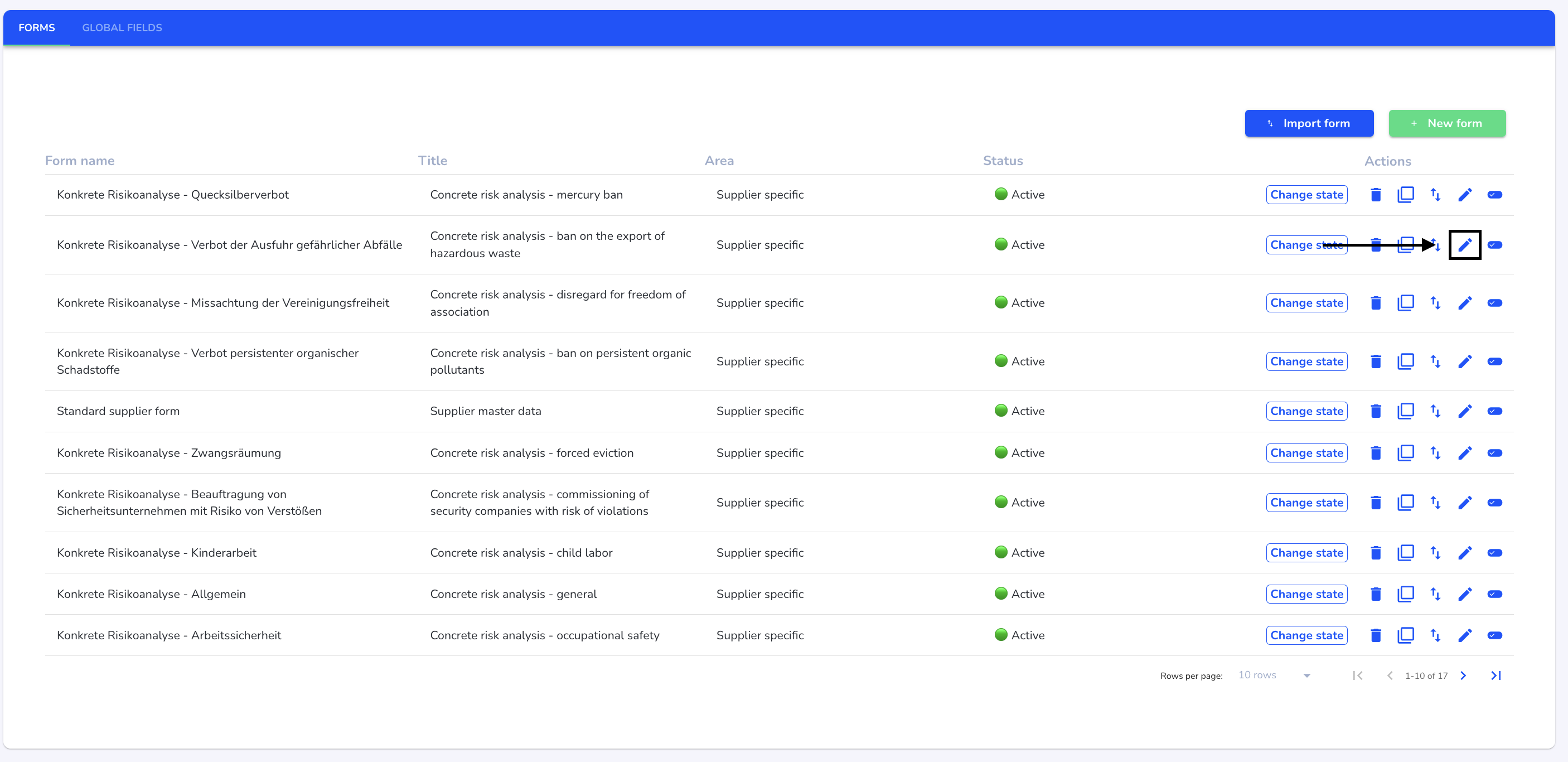 open form scm