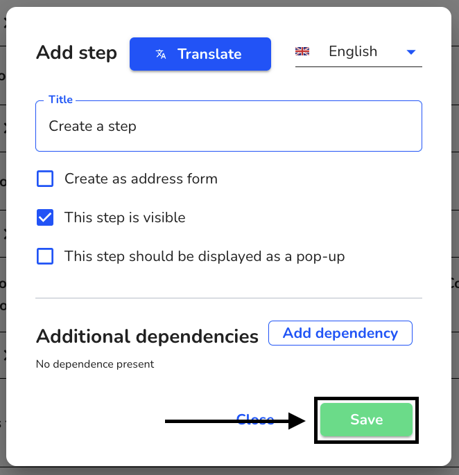 Add step save