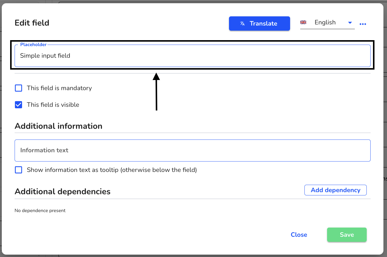 name simple input field