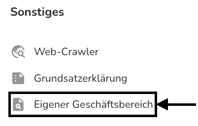 Eigener geschäftsbereich