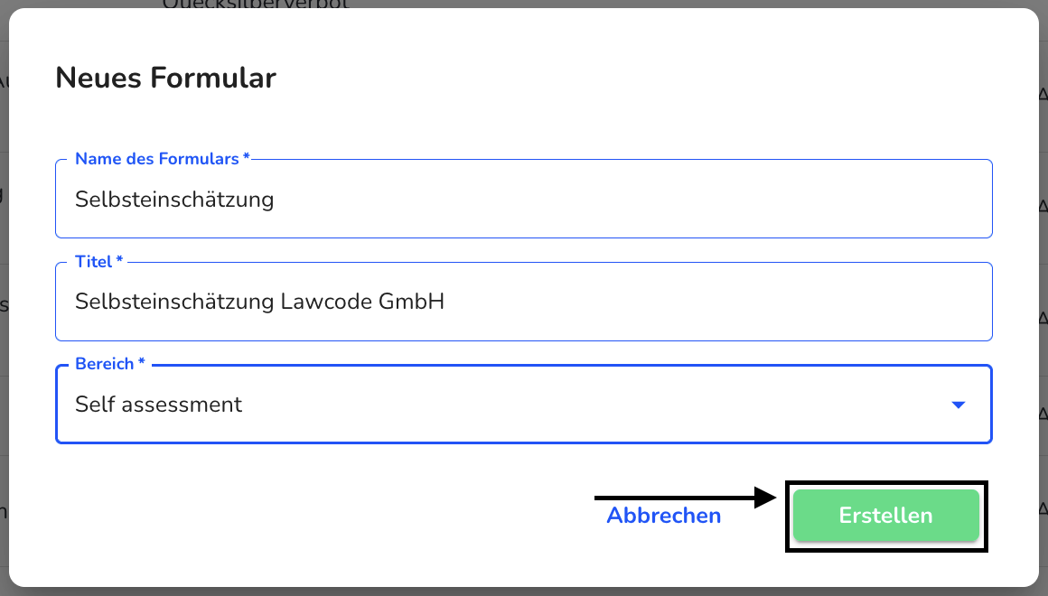 neues formular erstellen