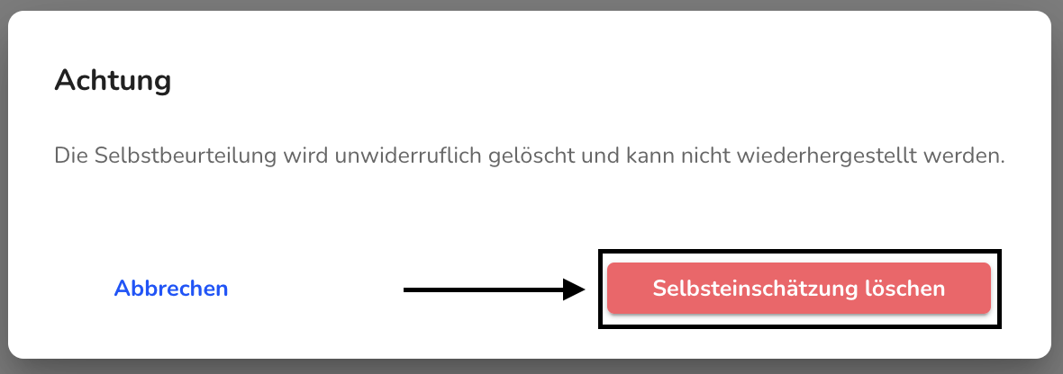 Selbsteinschätzung löschen