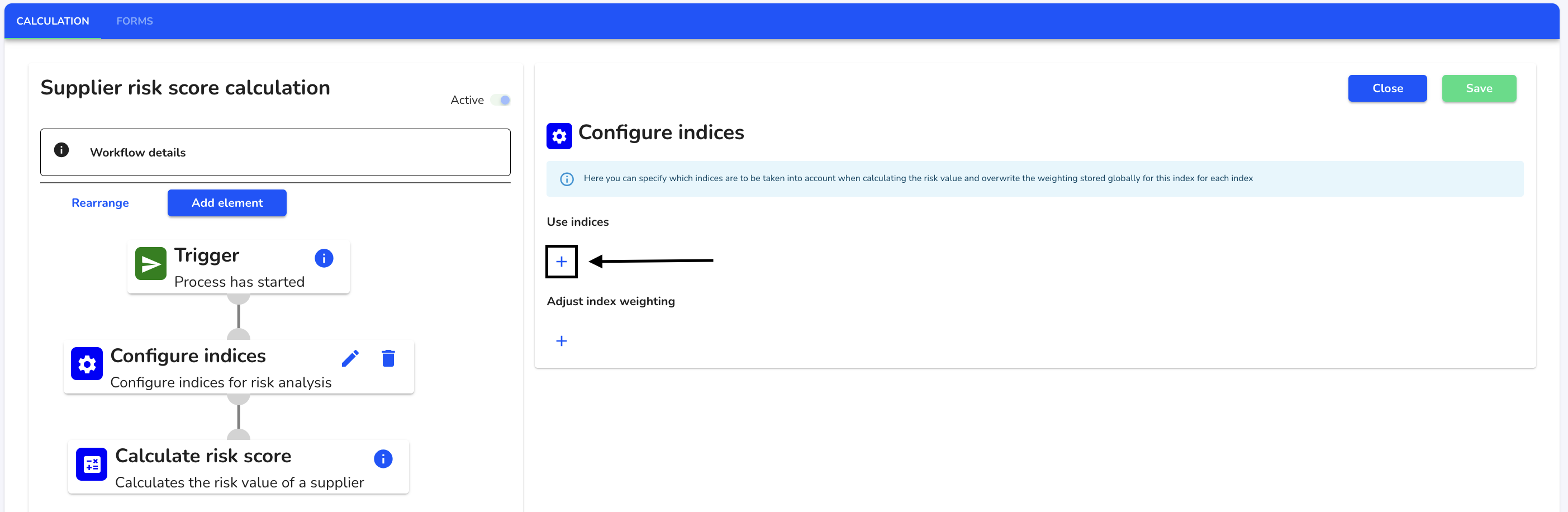 + use indices