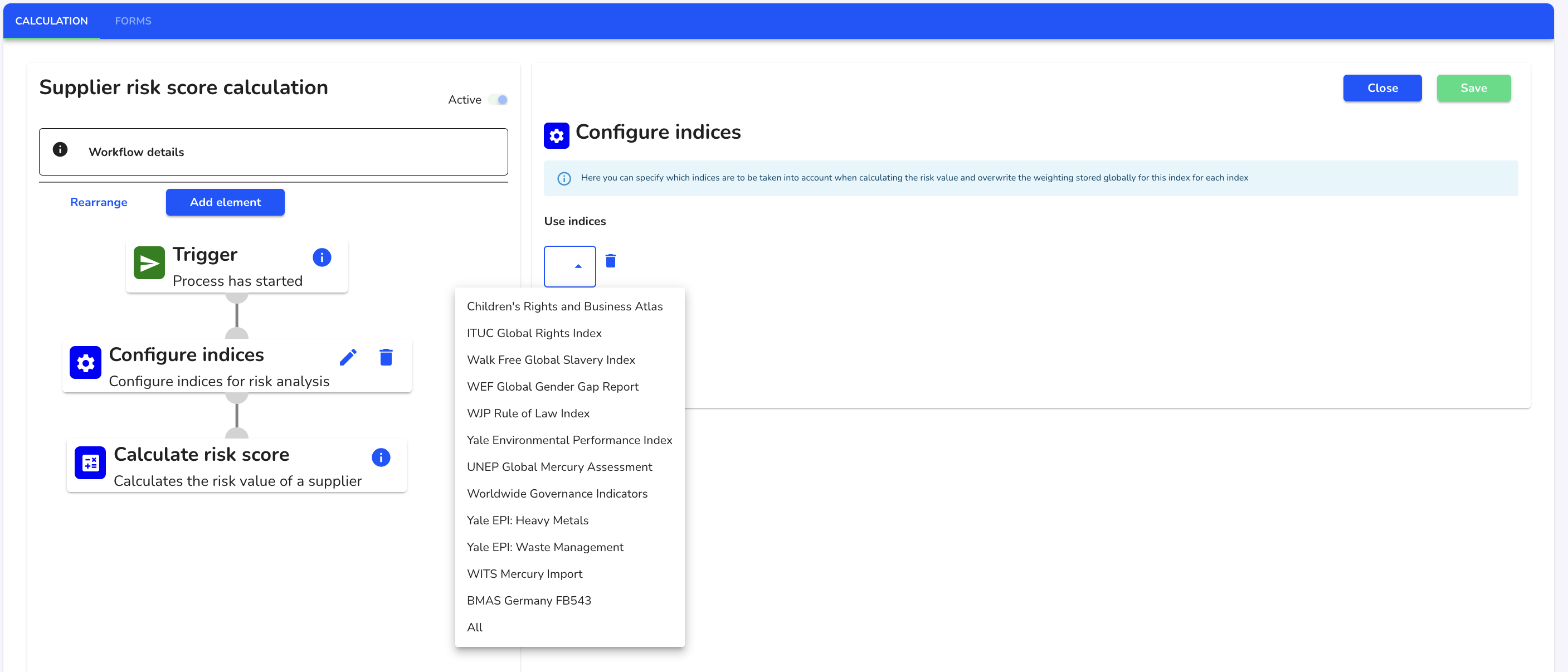 choose use indices