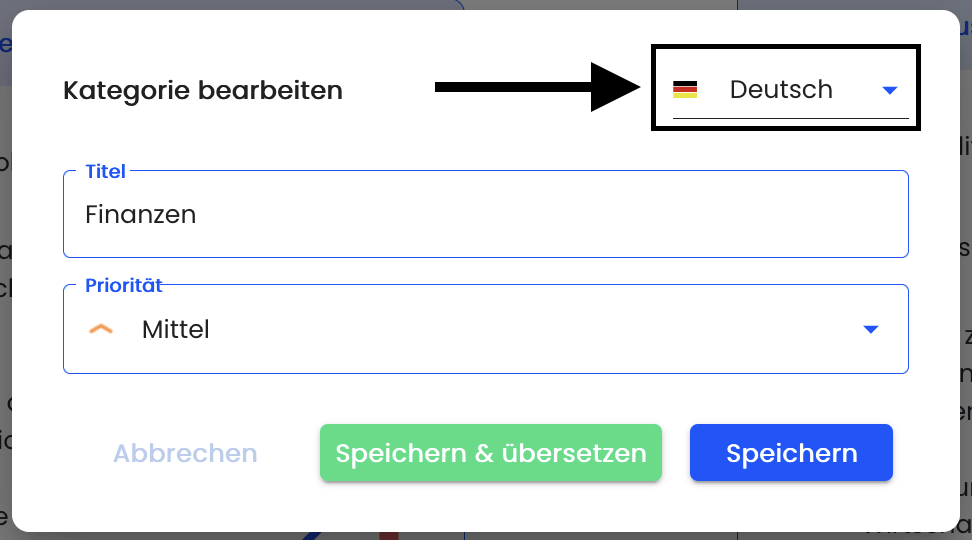 Sprache auswählen