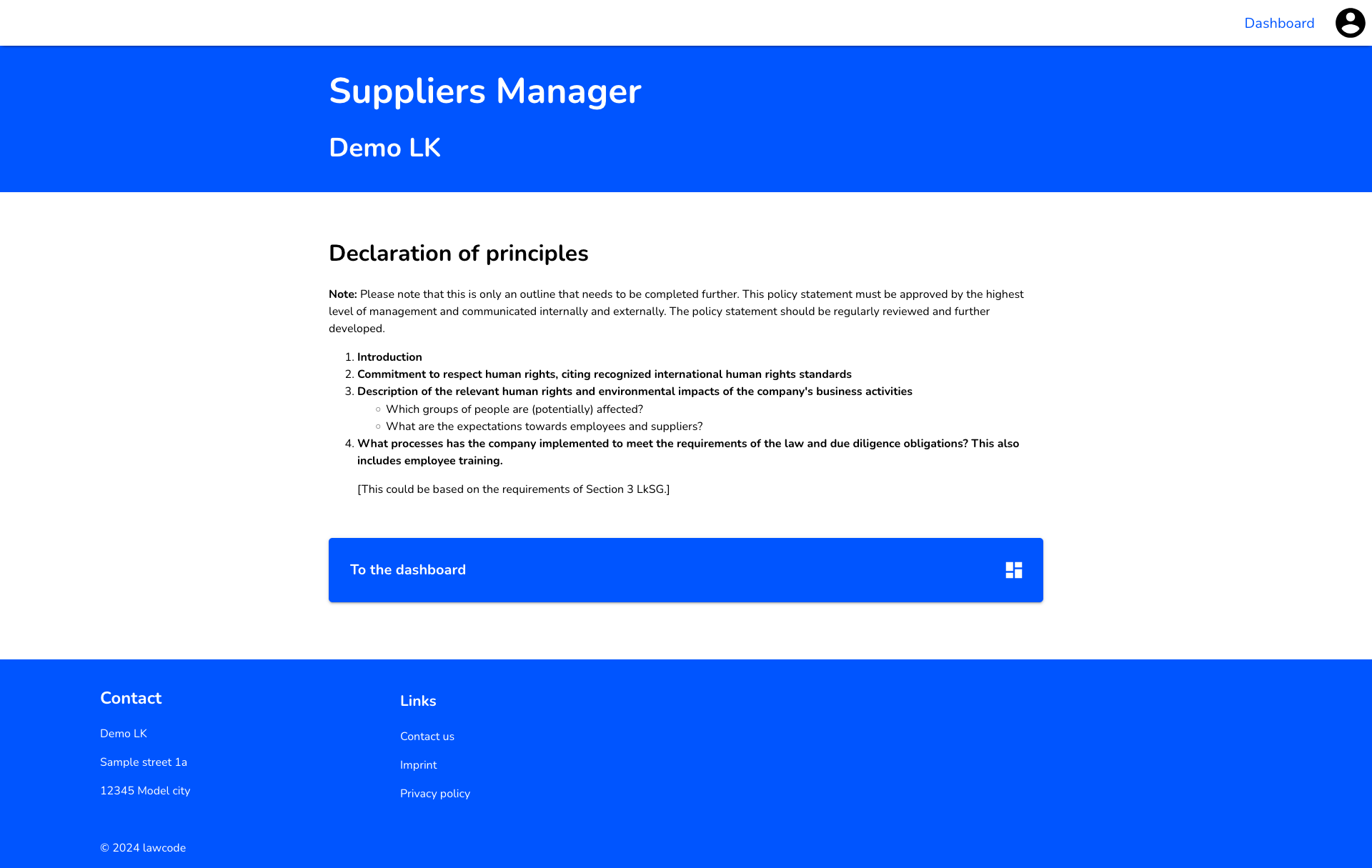 Suppliers Manager Homepage