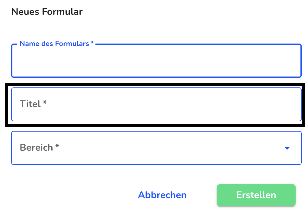 Titel des Formulars