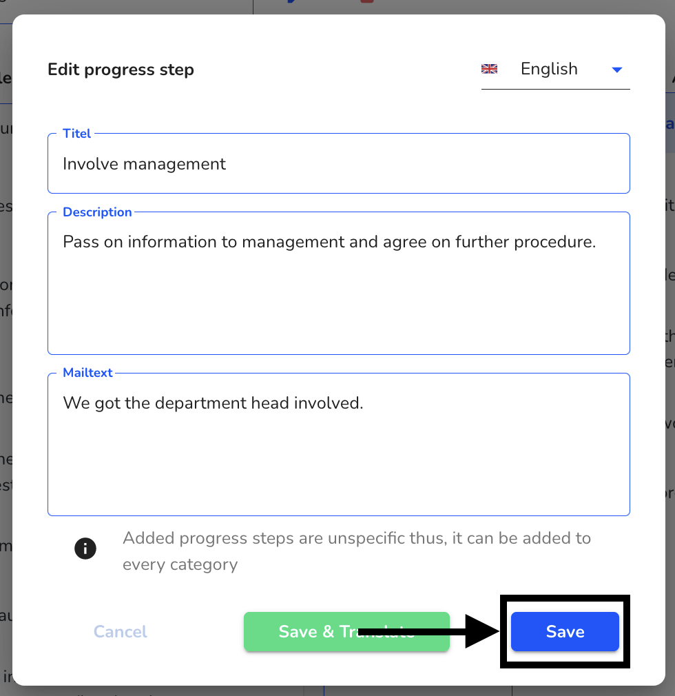 save process step